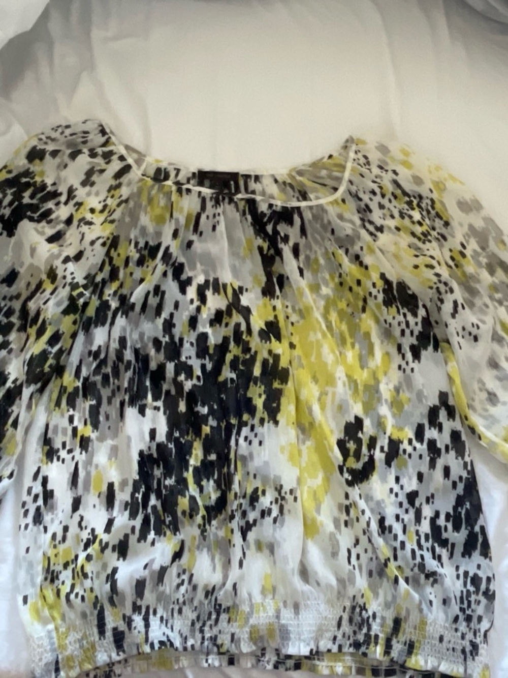 The Limited Sheer Abstract Print Blouse Bright Colors Relaxed Fit Women’s Top